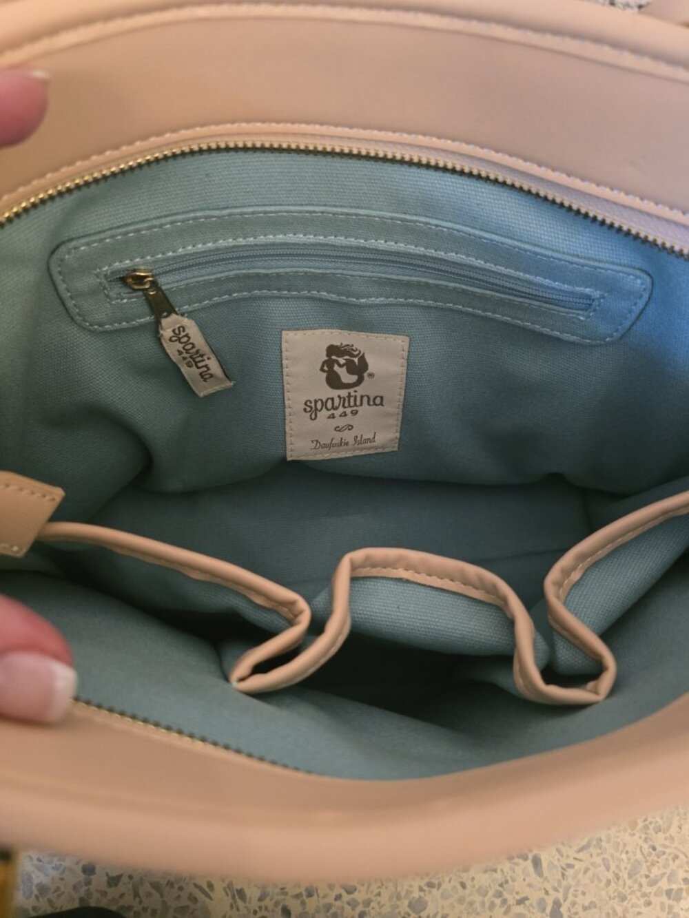 Spartina 449 Blue Ridge Mountains  Carolina Shoulder Totes Bag Purse MAP New Tag - Picture 6 of 10